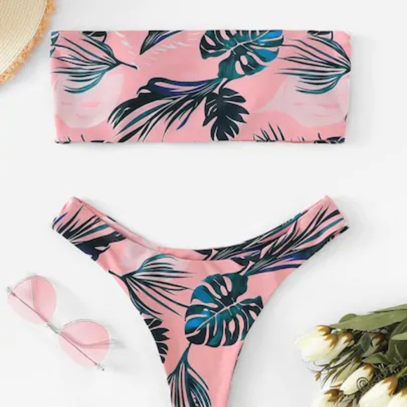 Twilight Gypsy Collective Other - ❗️LAST 1❗️Palm Leaves Pink Tropical Bandeau Bikini